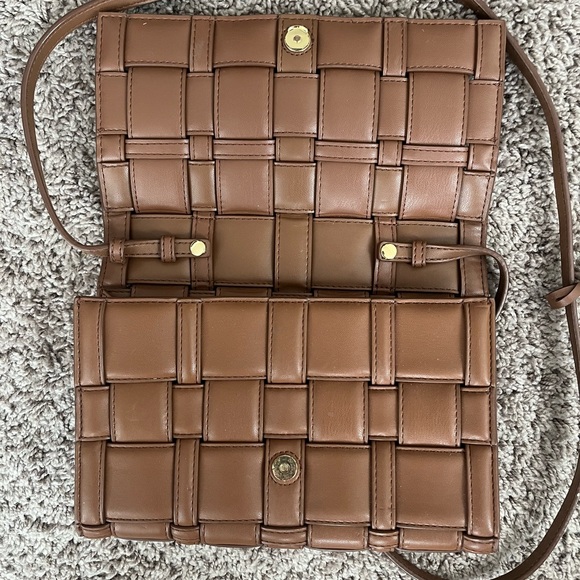 Michael Kors Chocolate Woven Crossbody Bag - Picture 3 of 6